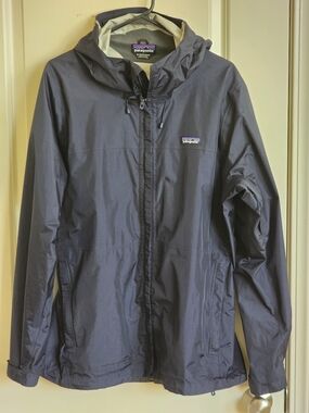 Patagonia Women's Navy Hooded Rain Jacket